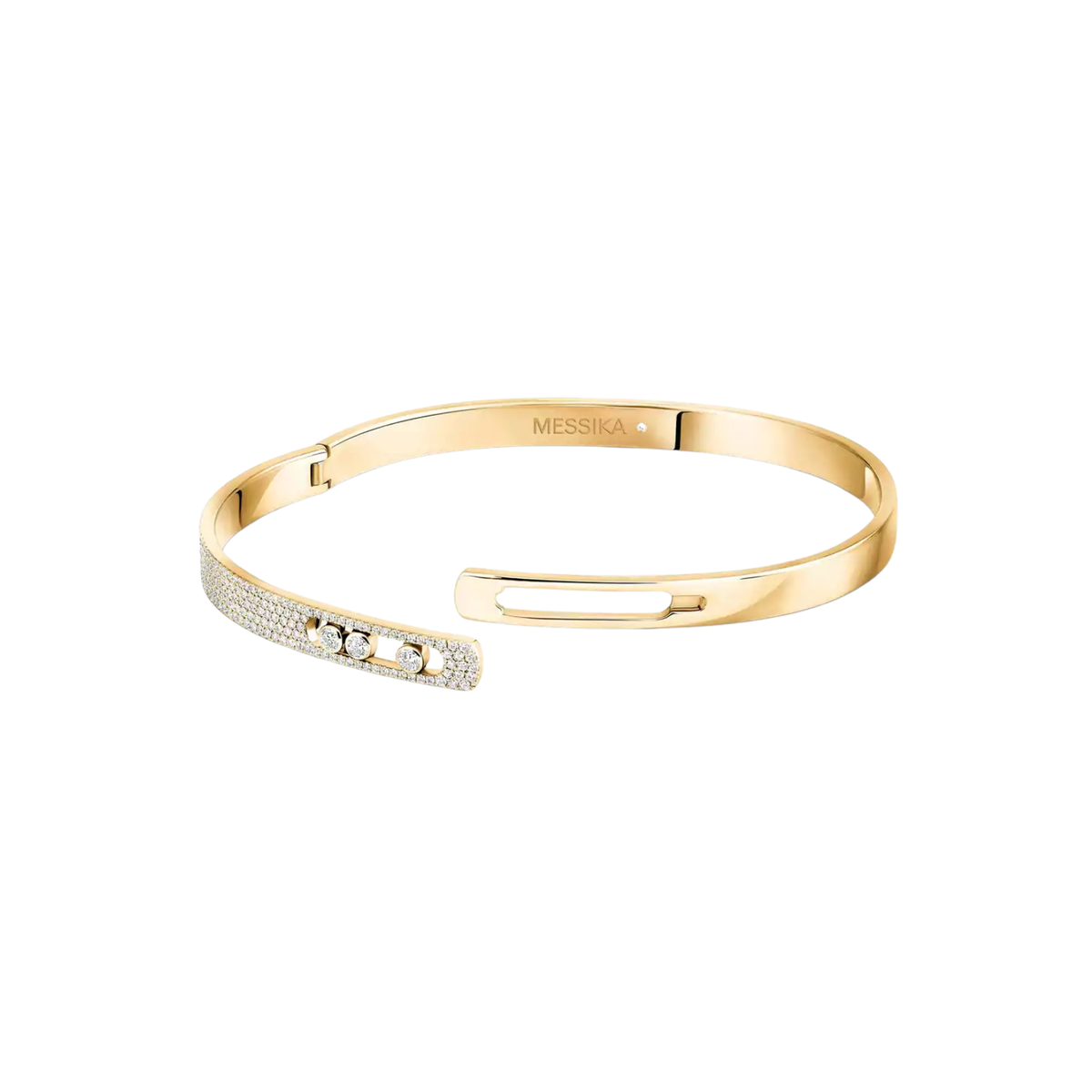 Messika Jewelry - Move Noa 18K Yellow Gold Small Model Diamond Pavé Bangle Bracelet | Manfredi Jewels