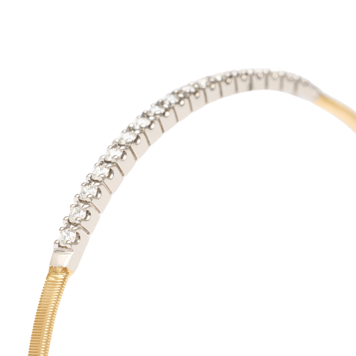 Marco Bicego Bracelet - Masai 18K Yellow Gold Small Stackable Bracelet With Diamond Bar | Manfredi Jewels