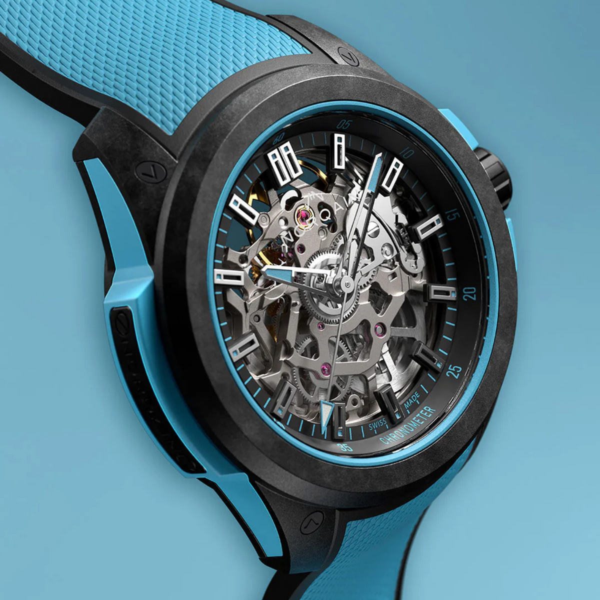NORQAIN New Watches - INDEPENDENCE WILD ONE SKELETON - 39MM SKY BLUE | Manfredi Jewels