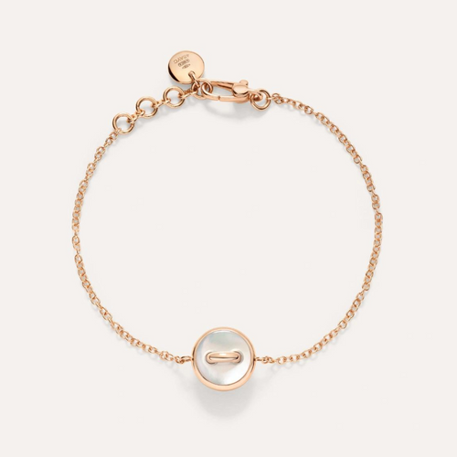 Pom Pom Dot 18K Rose Gold Malachite & Mother of Pearl Two-Sided Diamond Bracelet