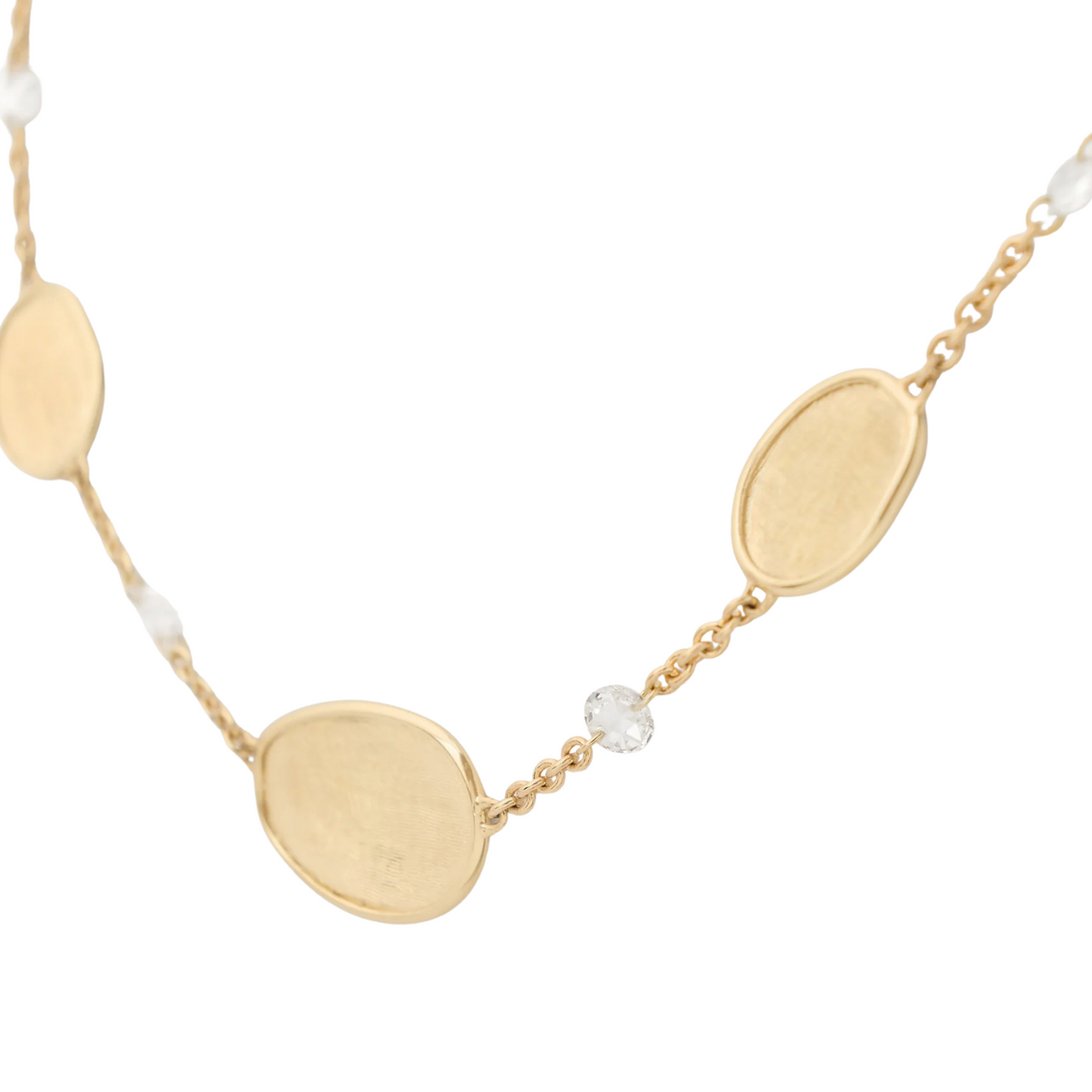Marco Bicego Jewelry - 18K Yellow Gold Lightweight Necklace with Diamonds | Manfredi Jewels