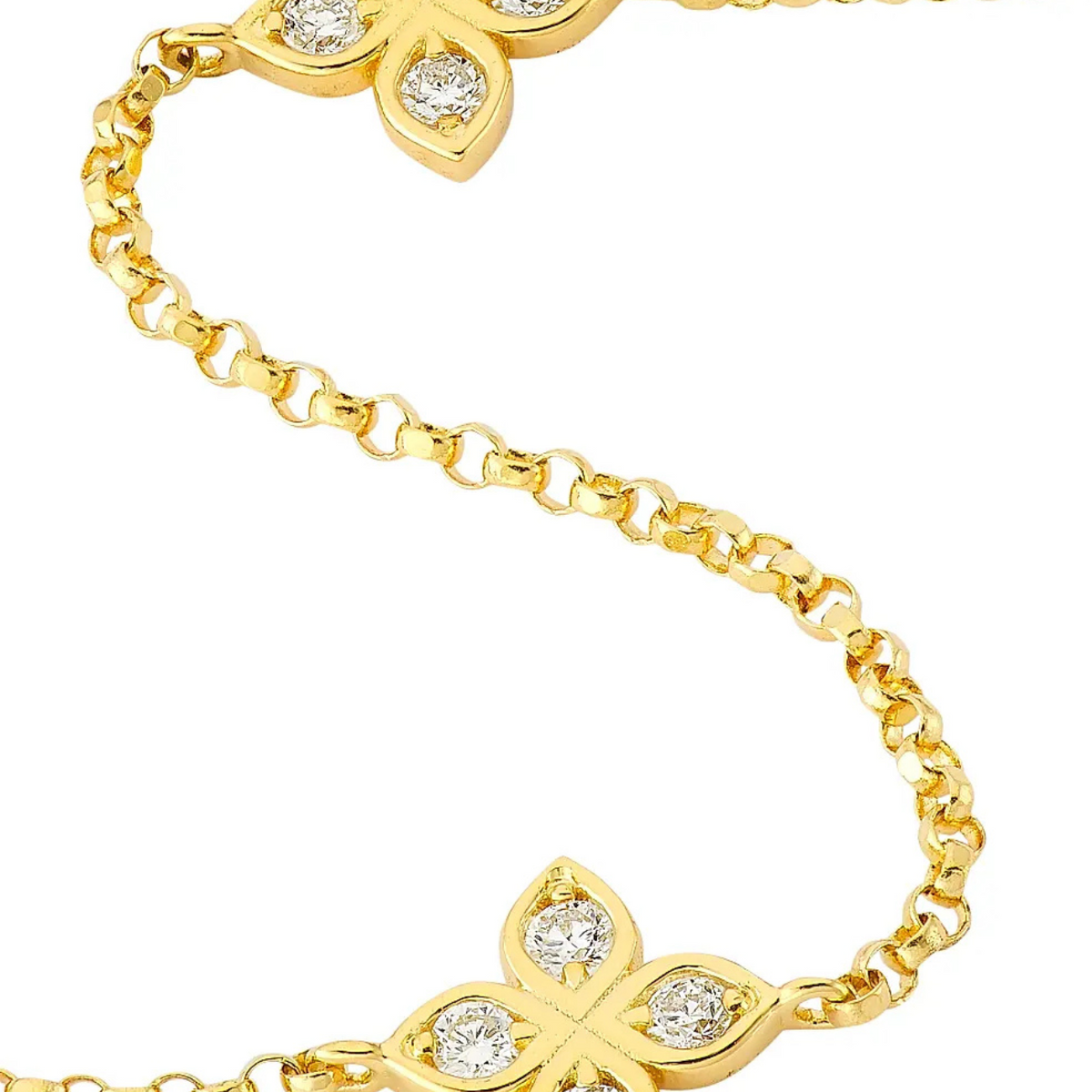 Roberto Coin - 18K Yellow Gold & Diamond Love By The Yard Bracelet | Manfredi Jewels