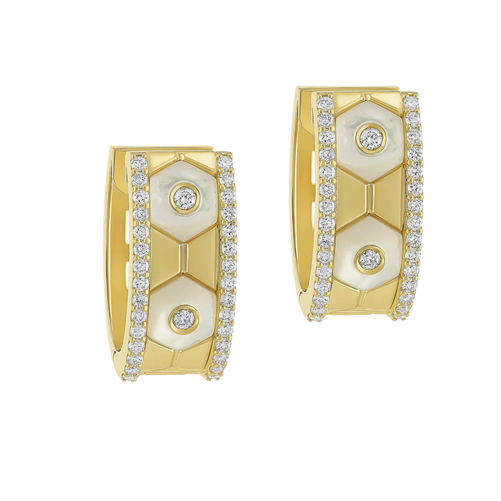 Miseno Jewelry - 18K Yellow Gold & Mother of Pearl Baia Sommersa Earrings | Manfredi Jewels
