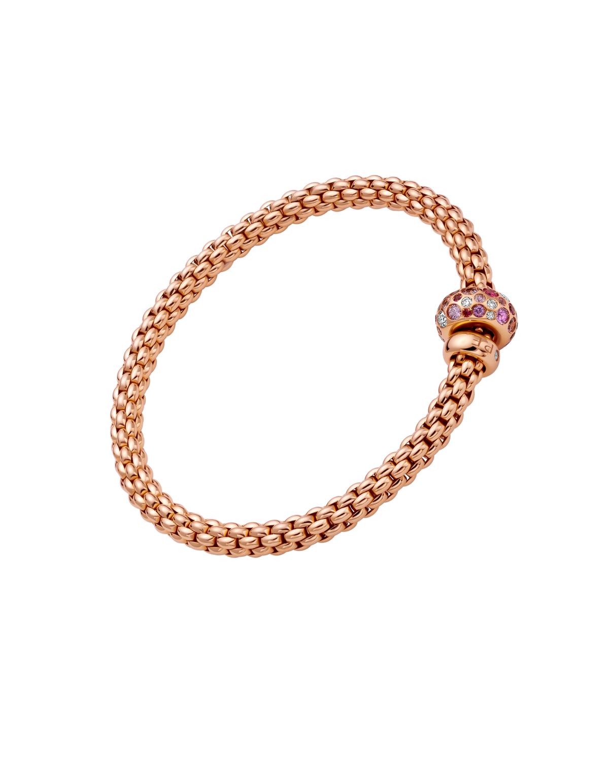 Fope Jewelry - Solo 18K Rose Gold Diamonds & Sapphire Flex’it Bracelet | Manfredi Jewels