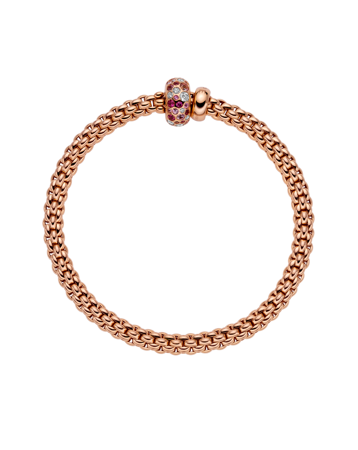 Fope Jewelry - Solo 18K Rose Gold Diamonds & Sapphire Flex’it Bracelet | Manfredi Jewels