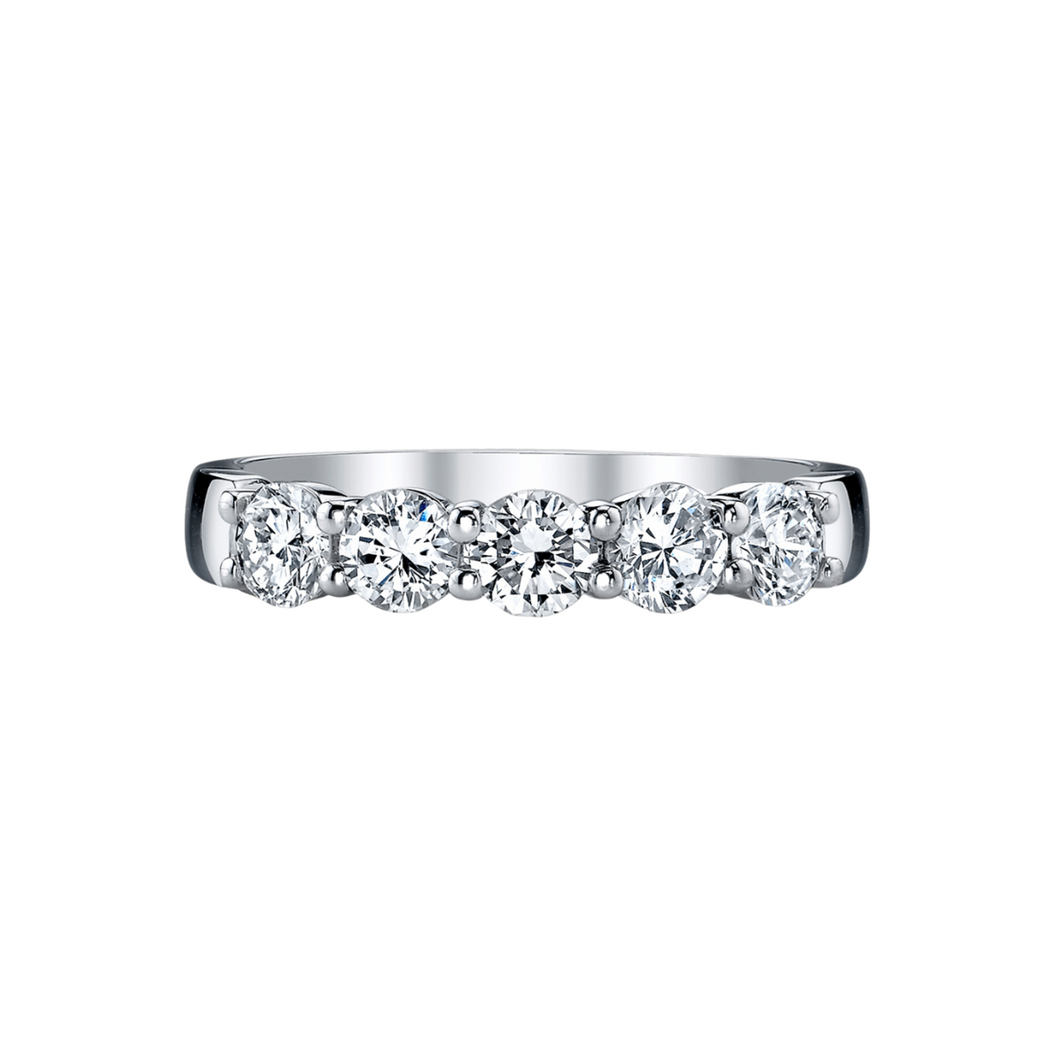 Manfredi Jewels Diamond - Platinum 5-Stone Round Diamond Buttercup Band – 2.00 CTW | Manfredi Jewels
