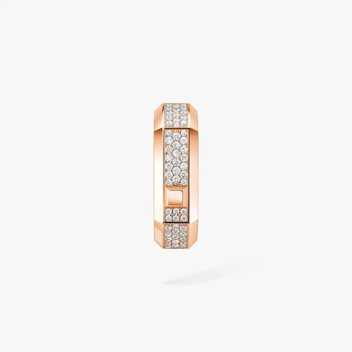 Moderniste 18K Rose Gold Diamond Pavé Single Hoop Earring Medium