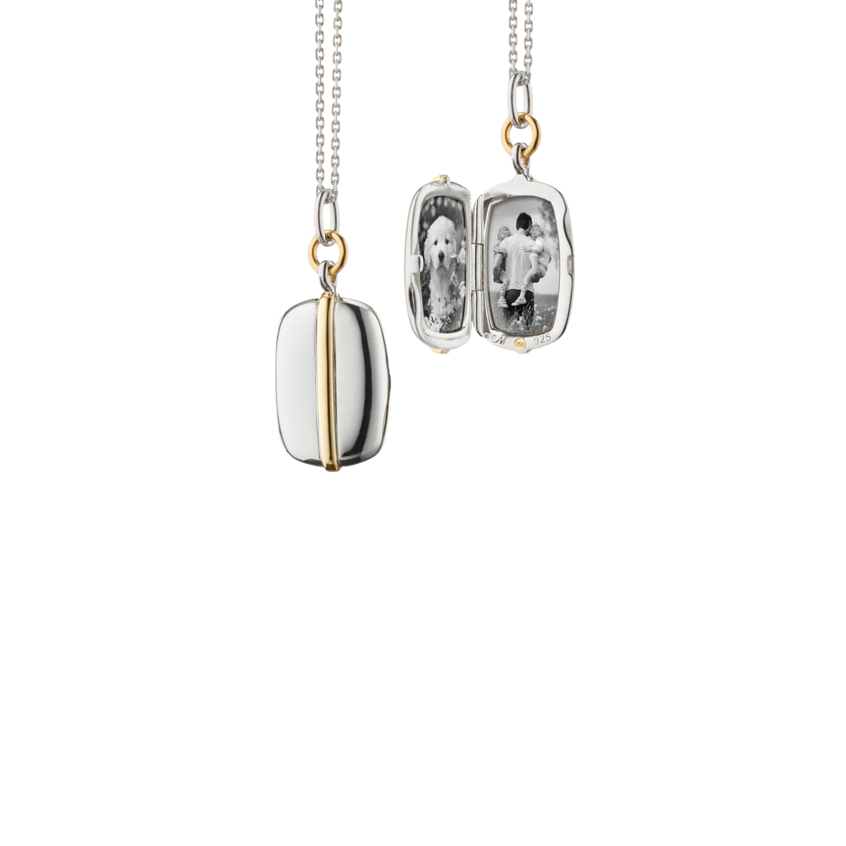 Monica Rich Kosann Jewelry - Slim ’Brie’ Two-Tone Locket Necklace | Manfredi Jewels