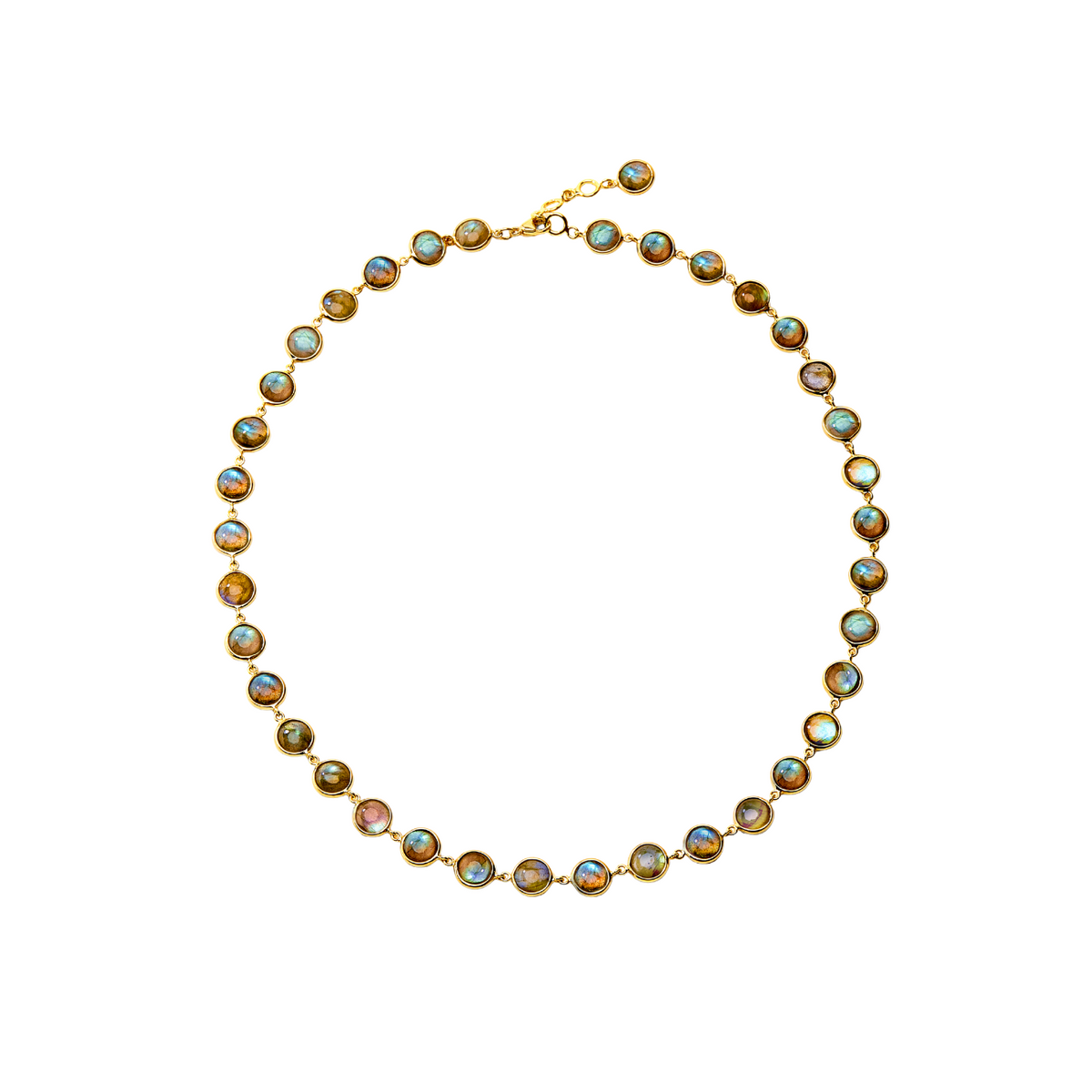 Syna Jewelry - 18K Yellow Gold & Labradorite Chakra Disc Necklace | Manfredi Jewels