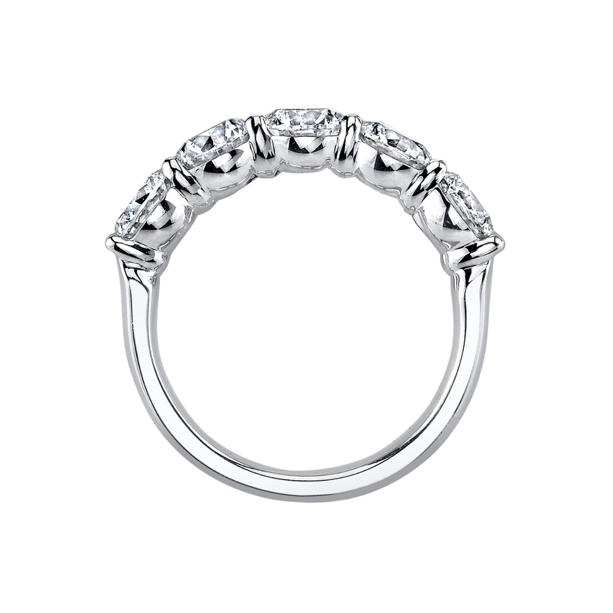 Manfredi Jewels Diamond - Platinum 5-Stone Round Diamond Buttercup Band – 2.00 CTW | Manfredi Jewels