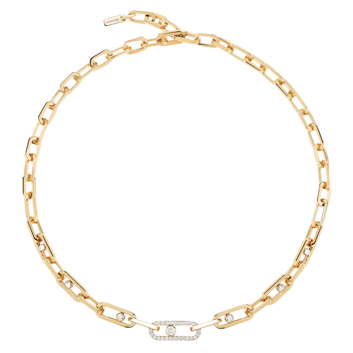 Messika Jewelry - Move Link 18K Yellow Gold Diamond Necklace | Manfredi Jewels