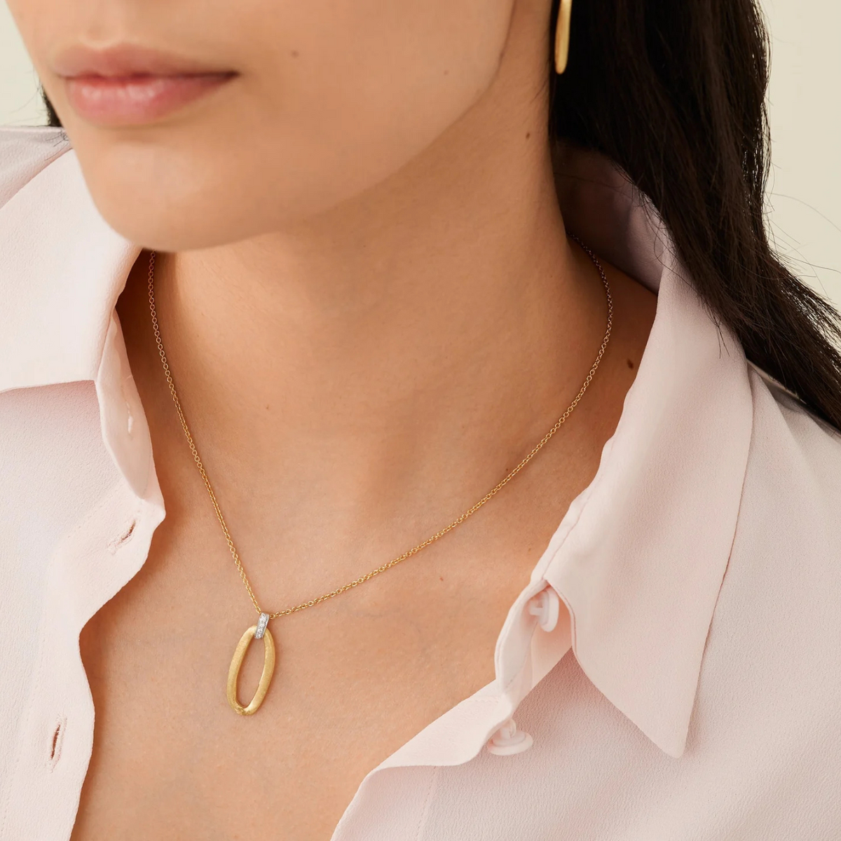 Marco Bicego Jewelry - Jaipur 18K Yellow Gold Pendant Necklace with Diamond Accent | Manfredi Jewels