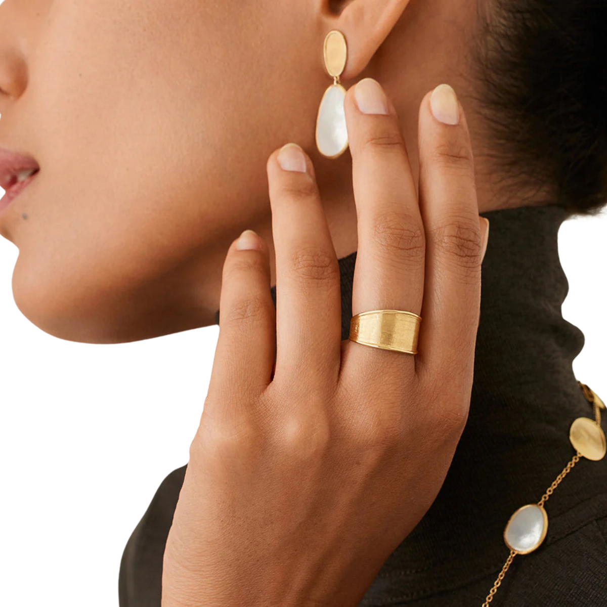 Marco Bicego Jewelry - 18K Yellow Gold Small Lunaria Band Ring | Manfredi Jewels