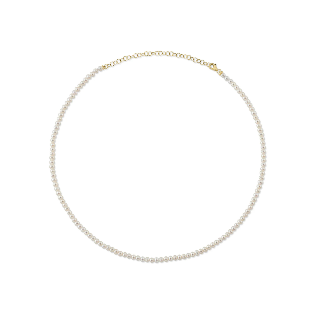 Jackie 14K Yellow Gold Cultured Pearl Tennis Necklace