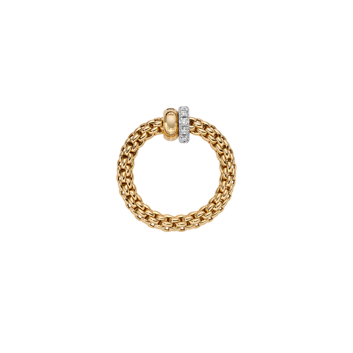Fope - Solo 18K Yellow Gold & Diamond Rondel Ring | Manfredi Jewels