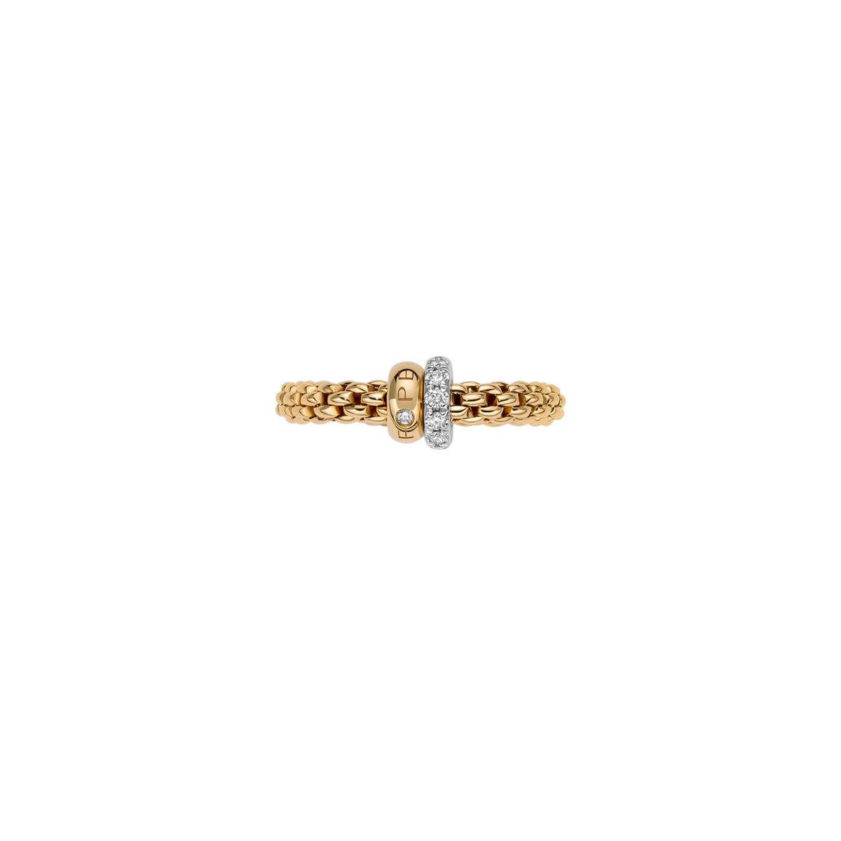 Fope - Solo 18K Yellow Gold & Diamond Rondel Ring | Manfredi Jewels