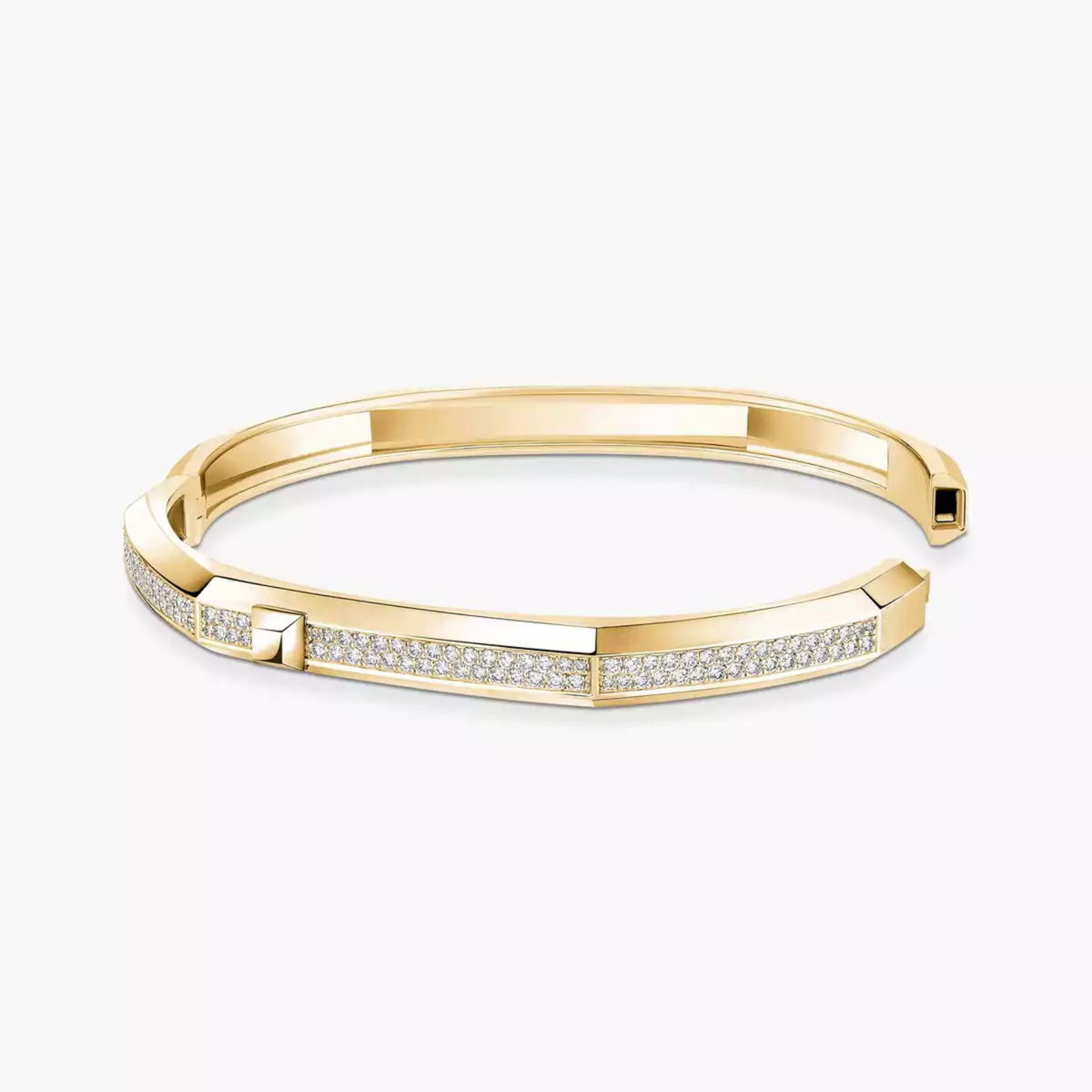 18K Yellow Gold Diamond Pavé Moderniste Bracelet Size Medium