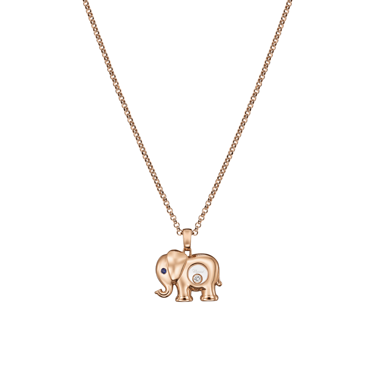 Chopard Jewelry - Happy Diamonds 18K Ethical Rose Gold Elephant Necklace | Manfredi Jewels