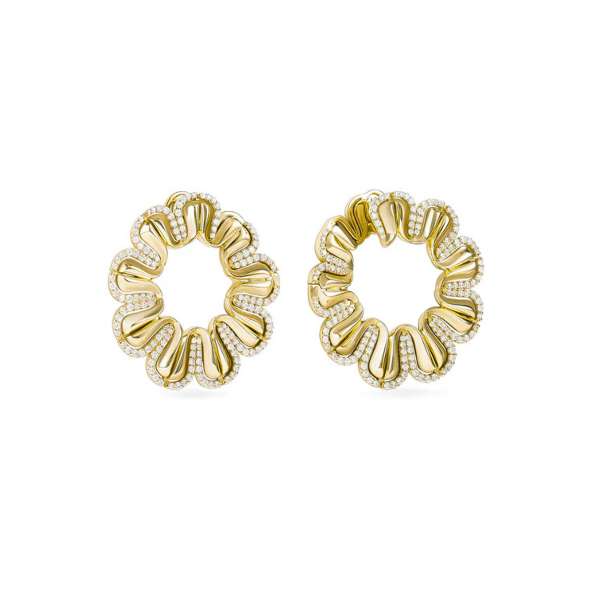 Miseno Jewelry - Arco 18K Yellow Gold Diamond Earrings | Manfredi Jewels