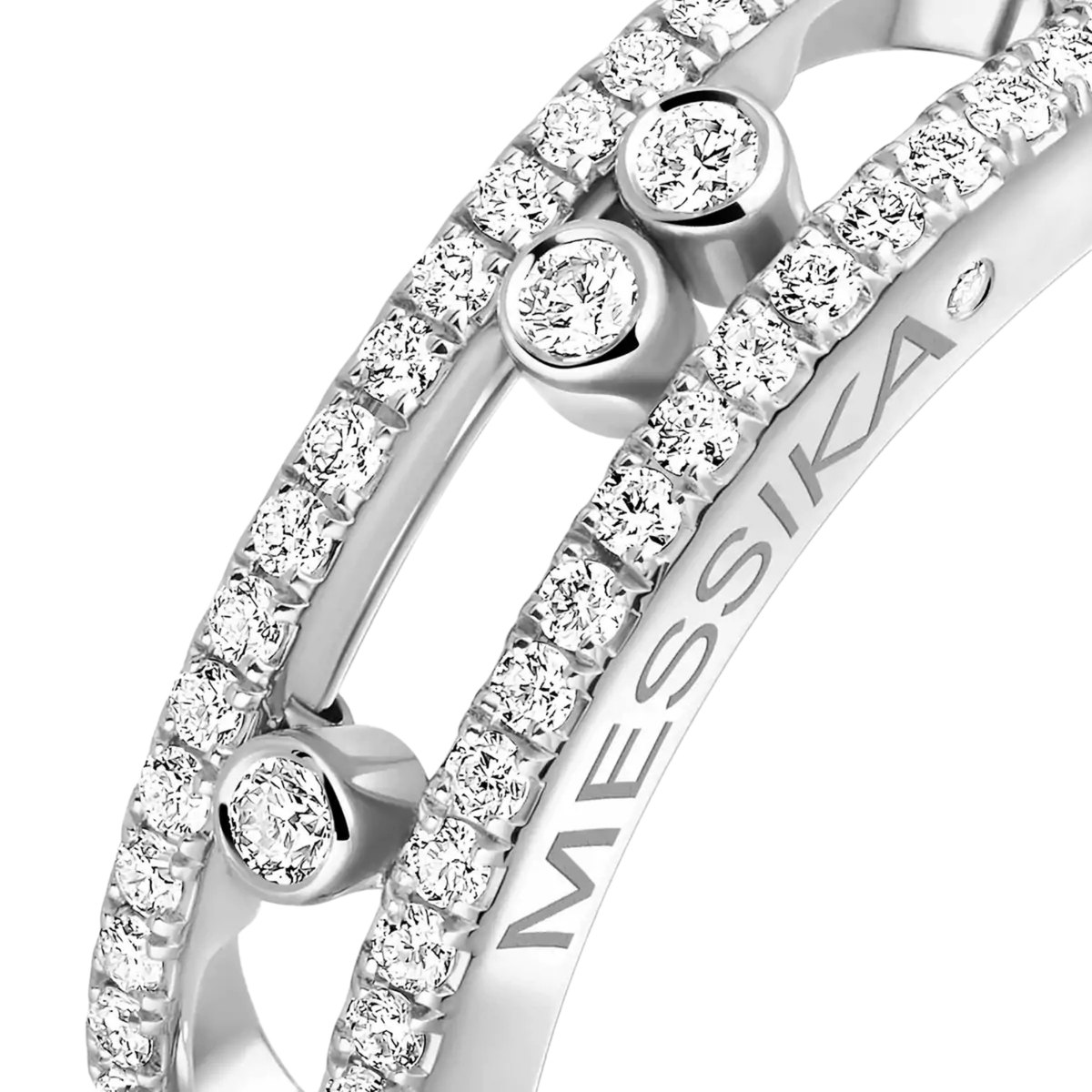 Move Classique Pave Ring in 18K White Gold - Small