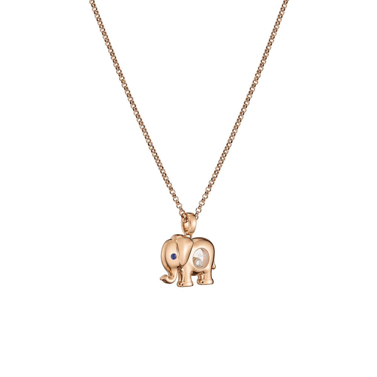 Chopard Jewelry - Happy Diamonds 18K Ethical Rose Gold Elephant Necklace | Manfredi Jewels