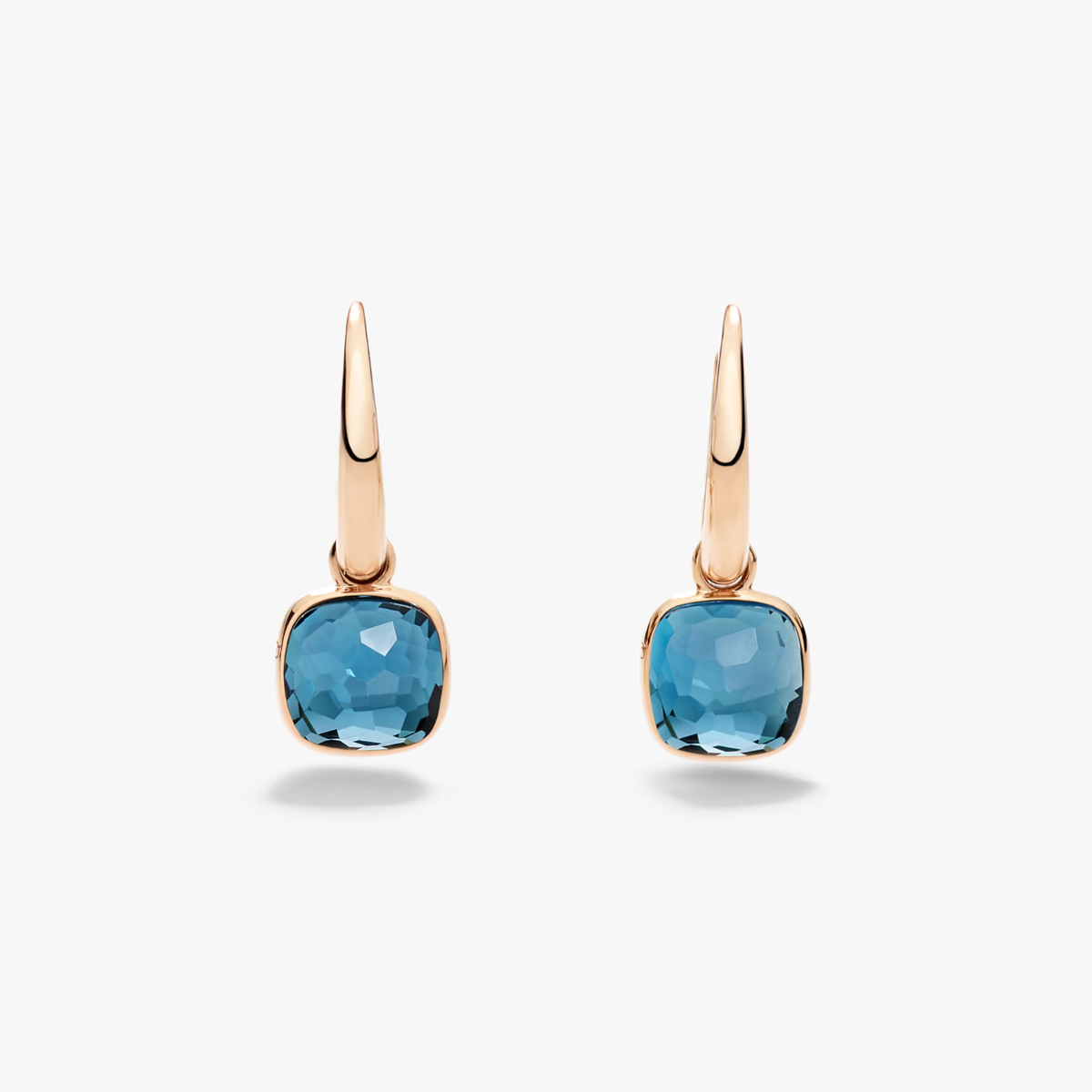 Pomellato Jewelry - Nudo 18K Rose London Blue Topaz Mini Earrings | Manfredi Jewels