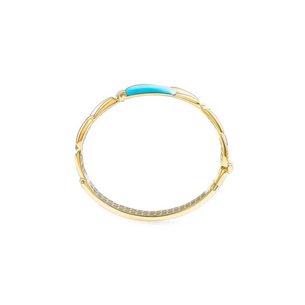 Miseno - Arco 18K Yellow Gold Turquoise and Diamond Bracelet | Manfredi Jewels
