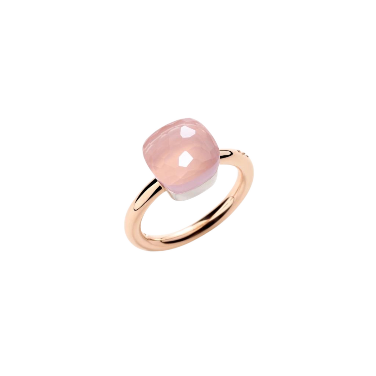 Pomellato Jewelry - Nudo 18K Rose Gold Rose Quartz Classic Ring | Manfredi Jewels