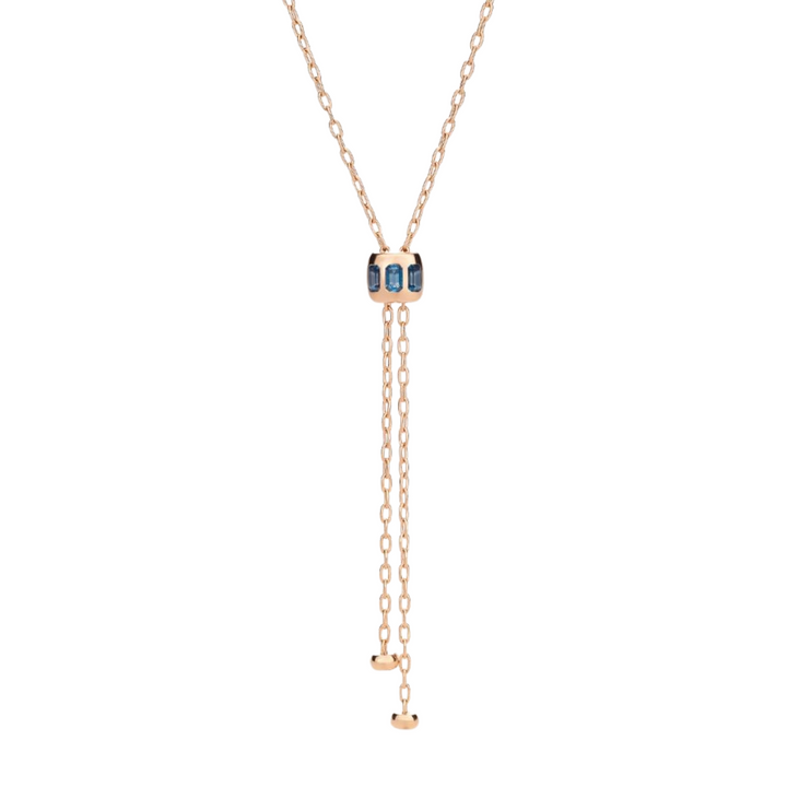 Pomellato Jewelry - Iconica 18K Rose Gold Blue London Topaz Necklace | Manfredi Jewels