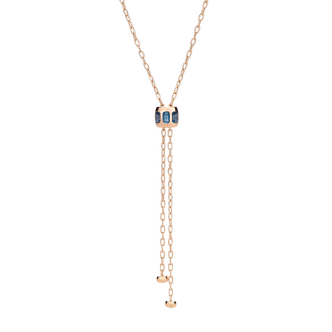 Iconica 18K Rose Gold Blue London Topaz Necklace