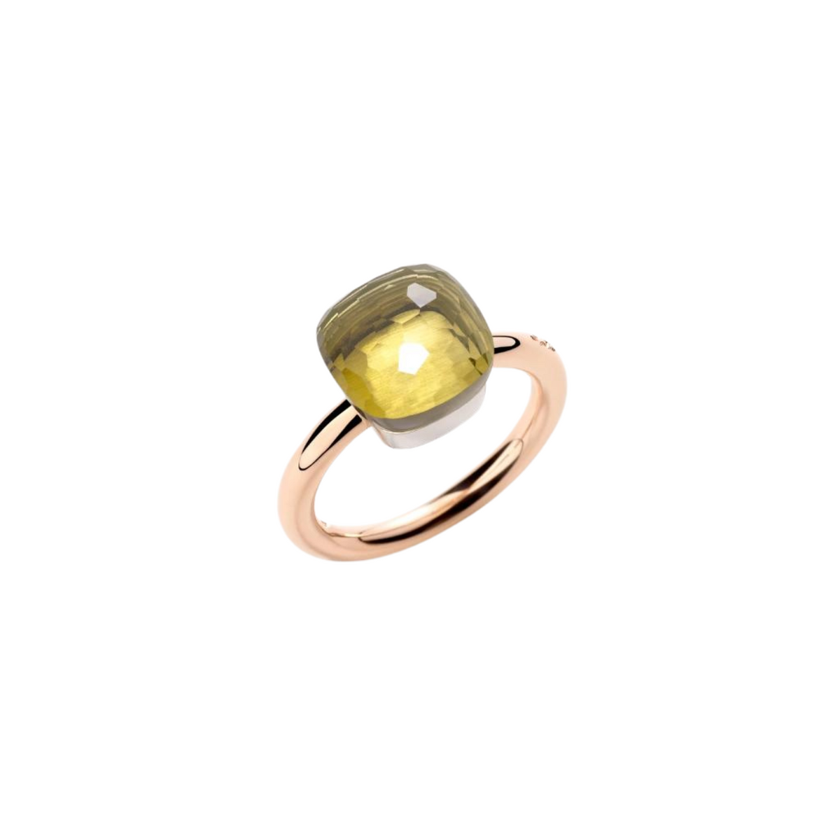 Pomellato Jewelry - Nudo 18K Rose Gold Lemon Quartz Classic Ring | Manfredi Jewels