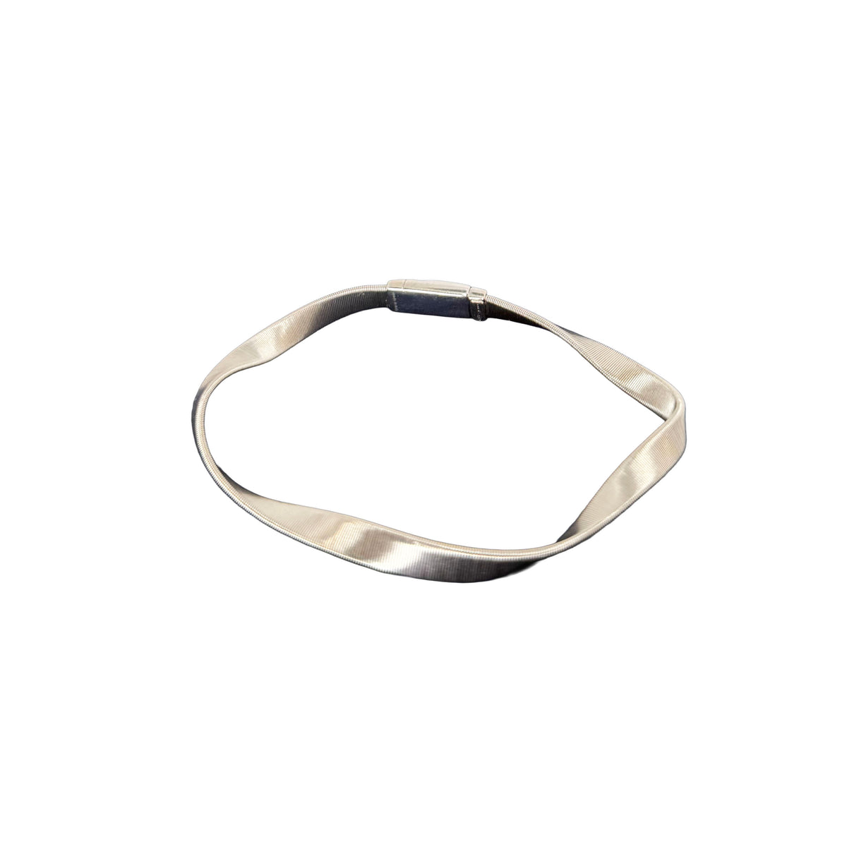 Marrakech Twisted Coil Bangle Bracelet in 18K White Gold