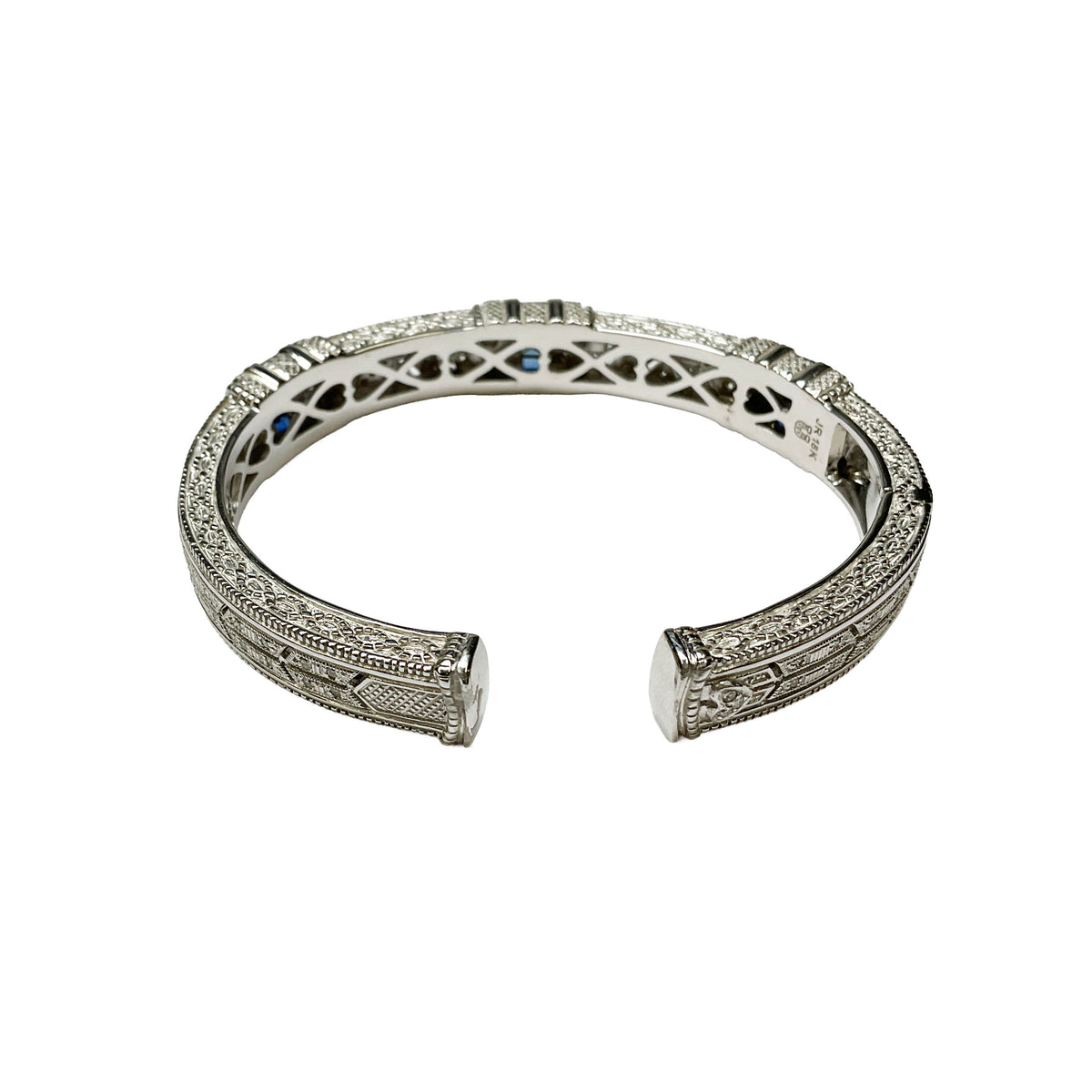 18K White Gold Art Deco Sapphire Bracelet