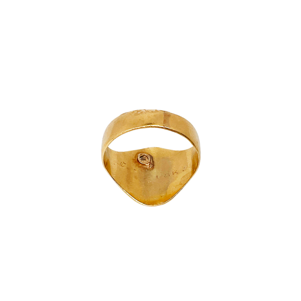 18K Yellow Gold Diamond Signet Ring