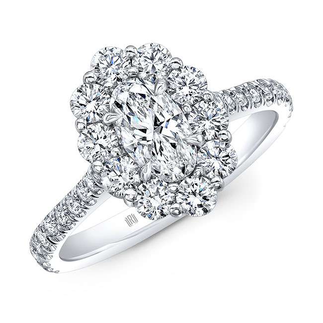 18K White Gold Movál Diamond Cluster Ring