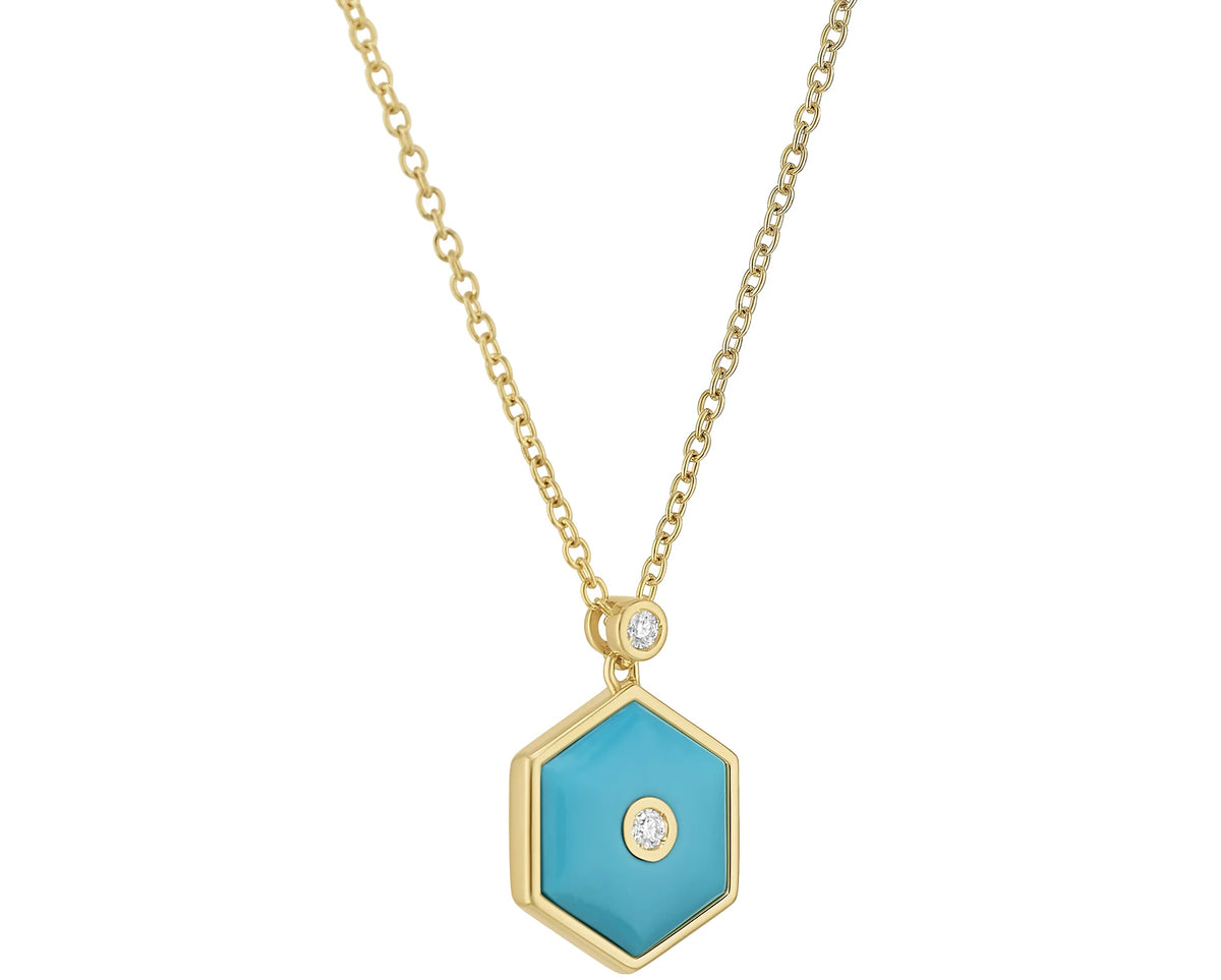 Miseno Jewelry - Baia Sommersa 18K Yellow Gold Diamonds & Turquoise Long Pendant Necklace | Manfredi Jewels