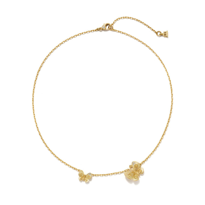Temple St Clair Jewelry - Golden 18K Yellow Gold Butterfly Diamond Touch Necklace | Manfredi Jewels
