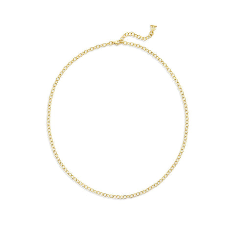 Extra Small 18K Yellow Gold Oval Chain Necklace