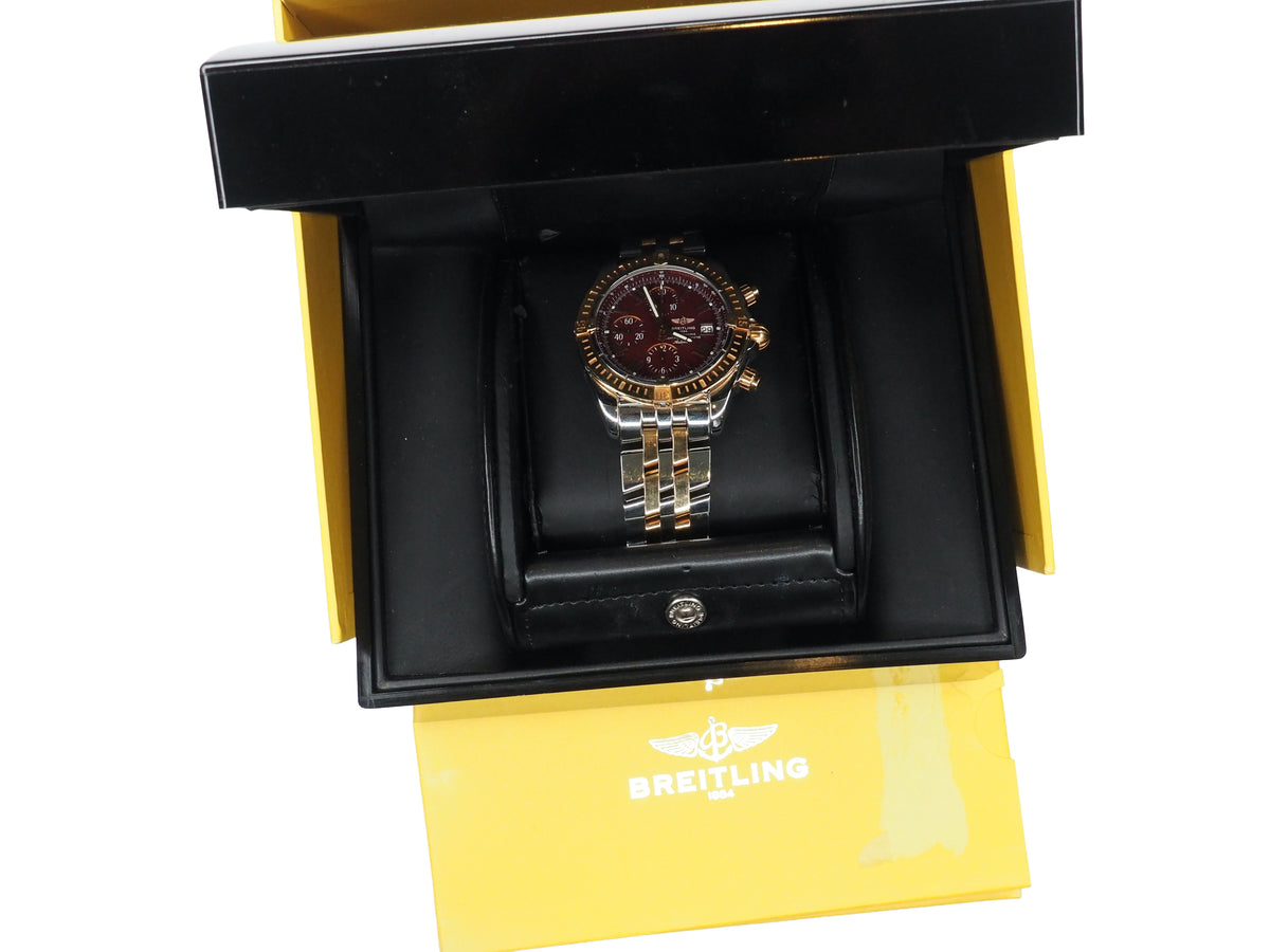 Pre-Owned Breitling Pre-Owned Watches - Chronomat Evolution Two Tone Burgundy dial | Manfredi Jewels