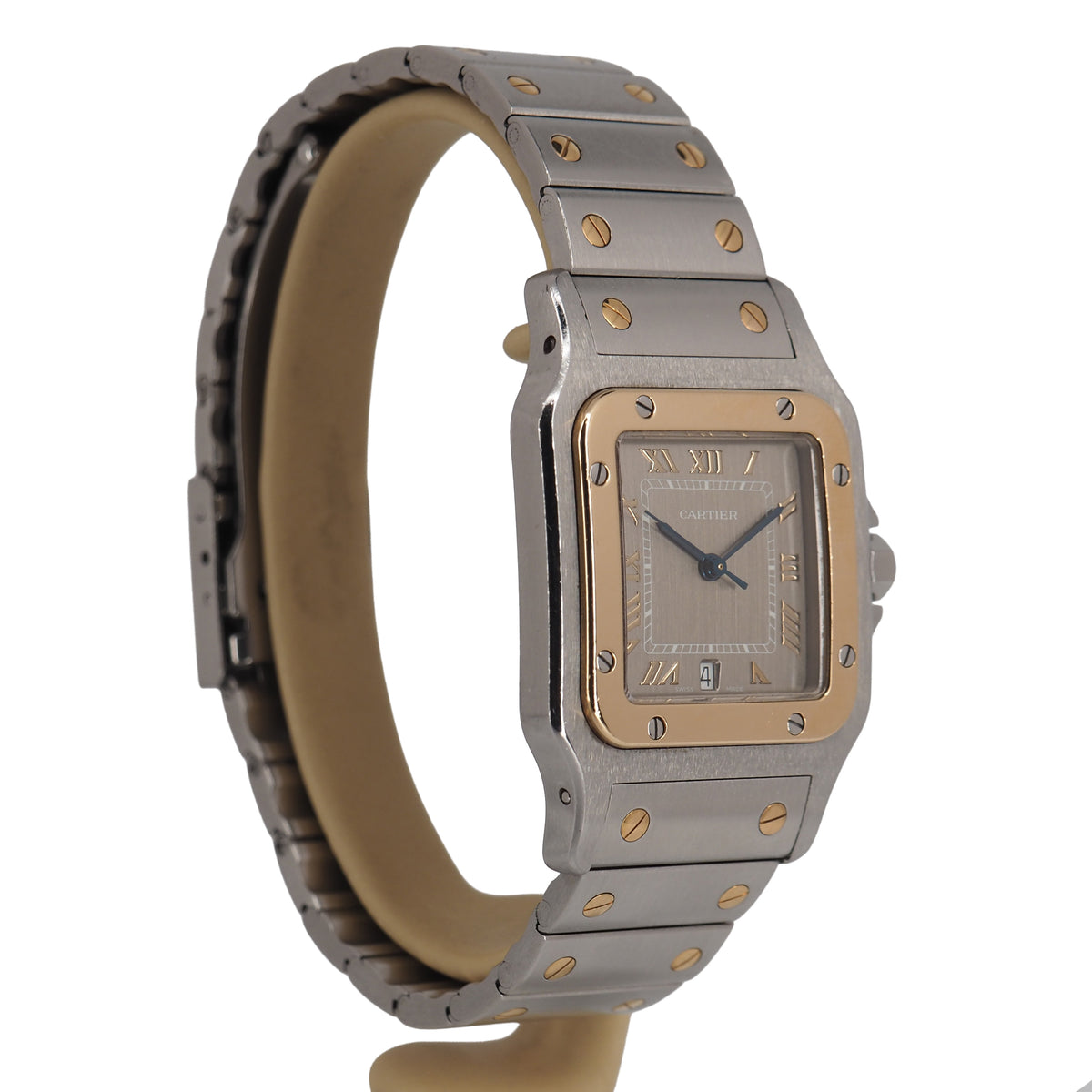 Pre-Owned Cartier Pre-Owned Watches - Cartier Santos Galbée Mocha | Manfredi Jewels