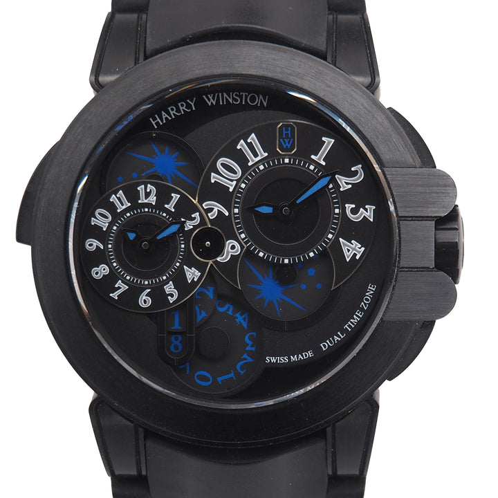 Pre-Owned Harry Winston Pre-Owned Watches - Ocean Dual Time Zalium Black Edition | Manfredi Jewels