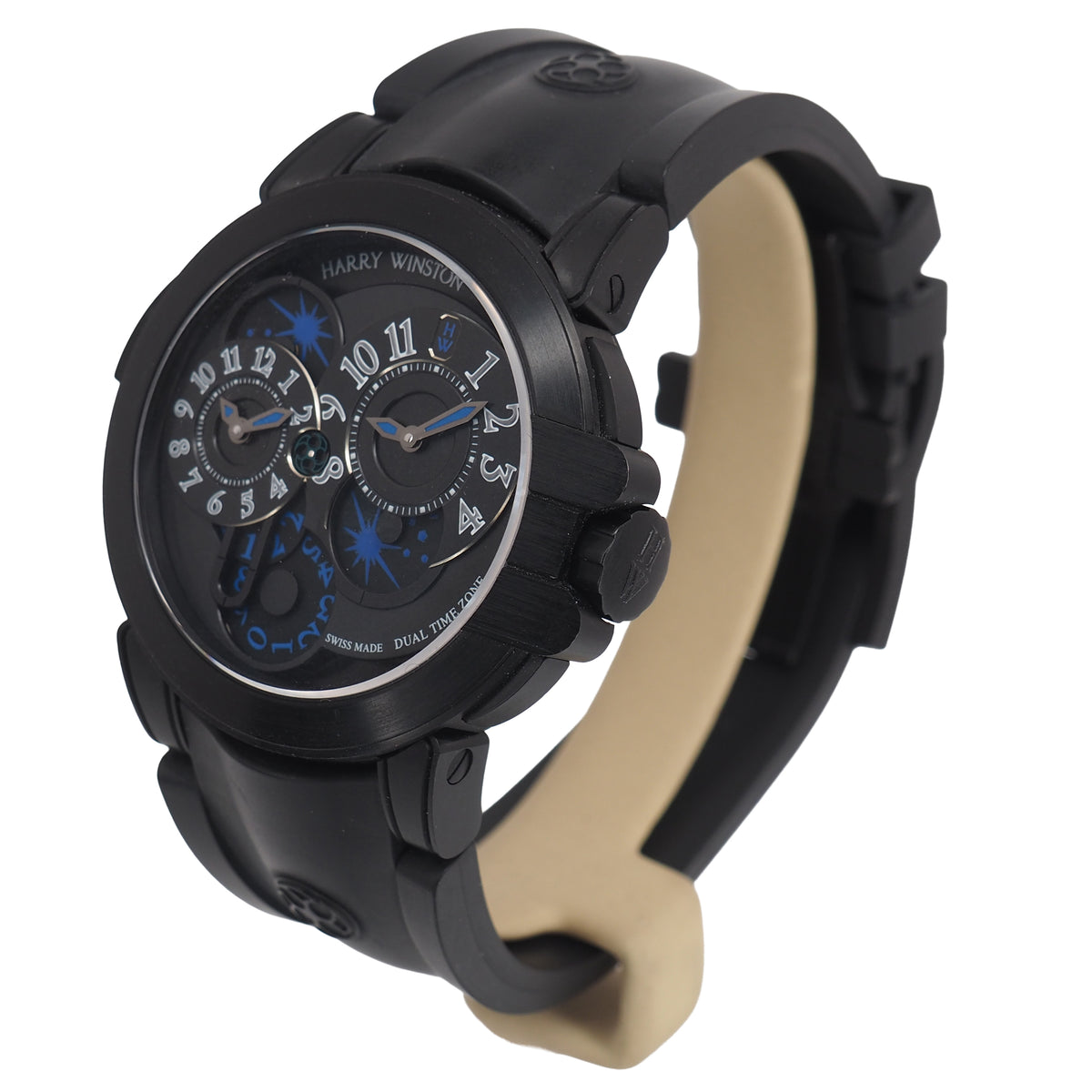 Pre-Owned Harry Winston Pre-Owned Watches - Ocean Dual Time Zalium Black Edition | Manfredi Jewels