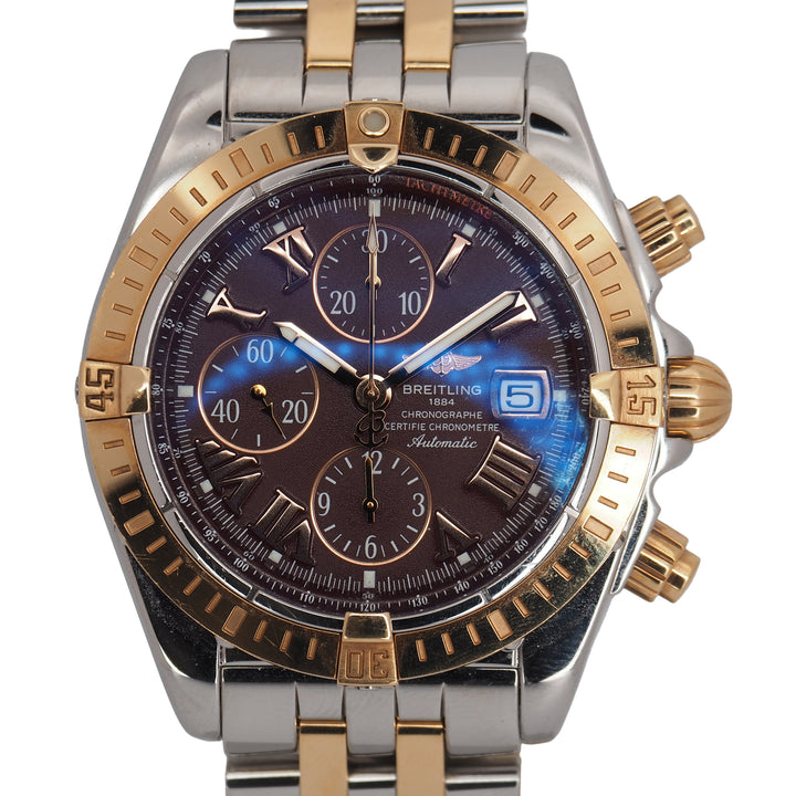 Pre-Owned Breitling Pre-Owned Watches - Chronomat Evolution Two Tone Burgundy dial | Manfredi Jewels