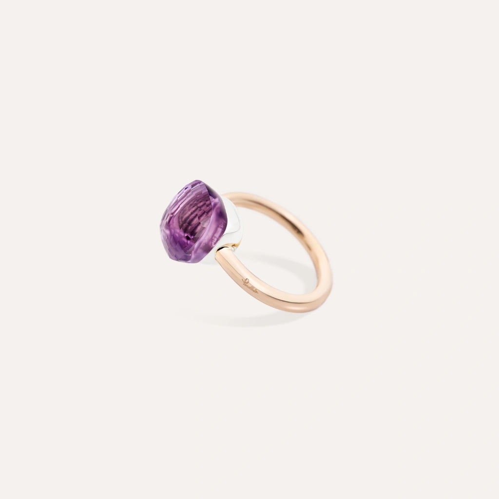 Pomellato Jewelry - Nudo 18K Rose Gold Amethyst Classic Ring | Manfredi Jewels