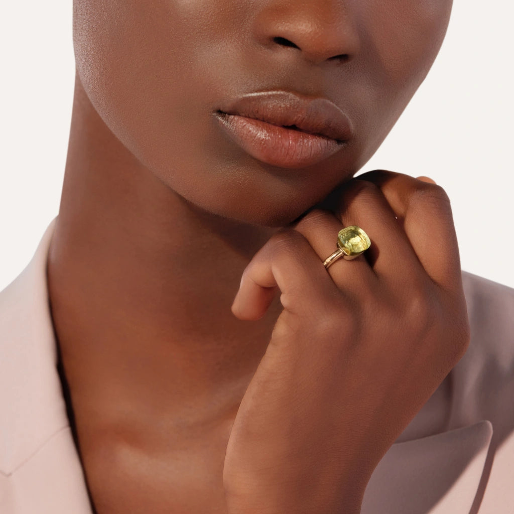 Pomellato Jewelry - Nudo 18K Rose Gold Lemon Quartz Classic Ring | Manfredi Jewels
