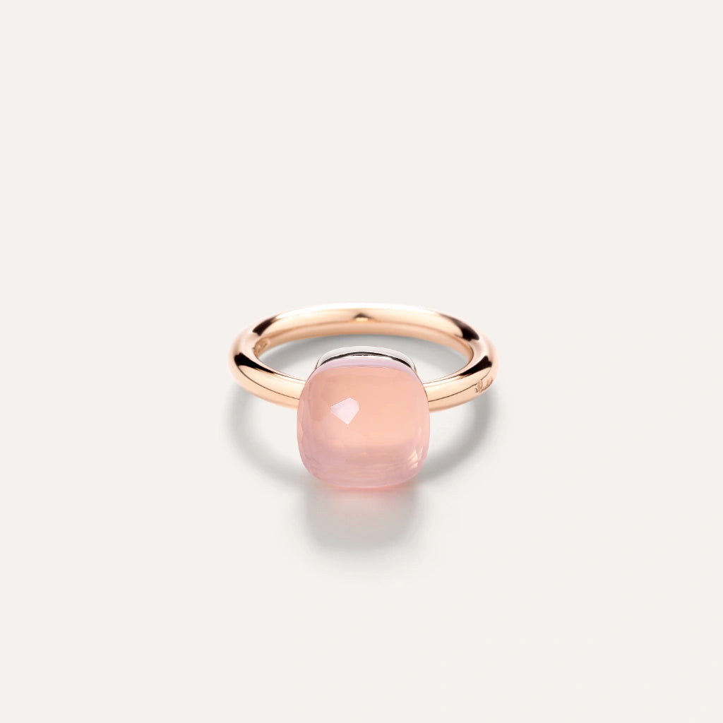 Pomellato Jewelry - Nudo 18K Rose Gold Rose Quartz Classic Ring | Manfredi Jewels