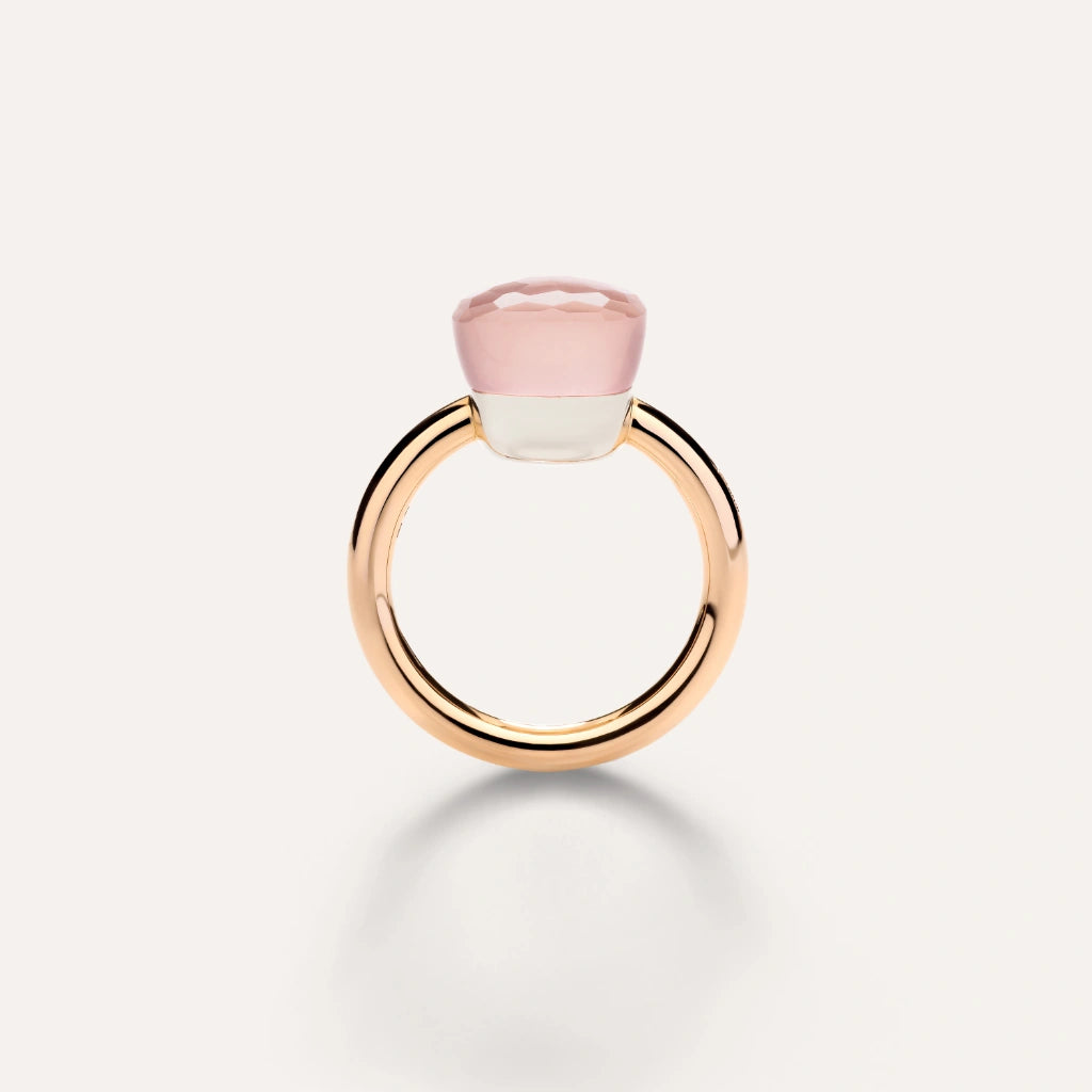 Pomellato Jewelry - Nudo 18K Rose Gold Rose Quartz Classic Ring | Manfredi Jewels