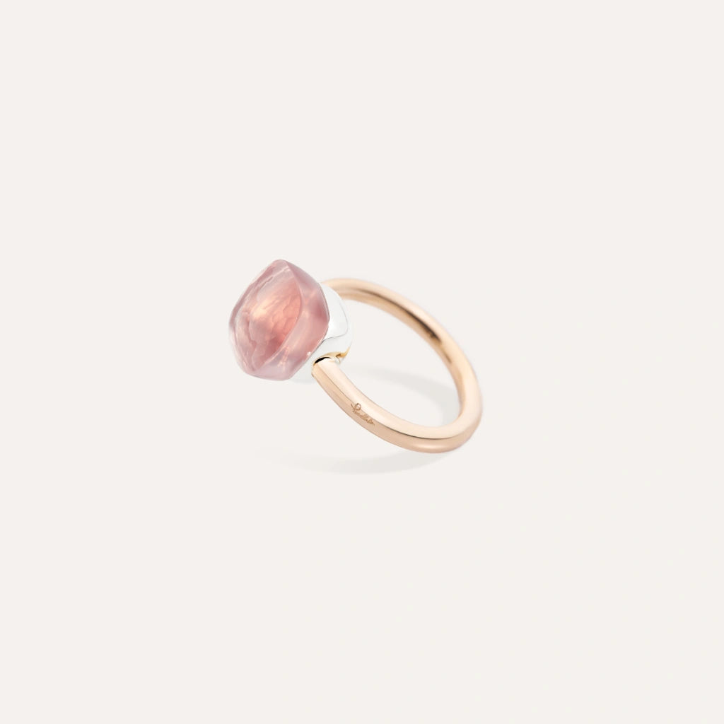 Pomellato Jewelry - Nudo 18K Rose Gold Rose Quartz Classic Ring | Manfredi Jewels