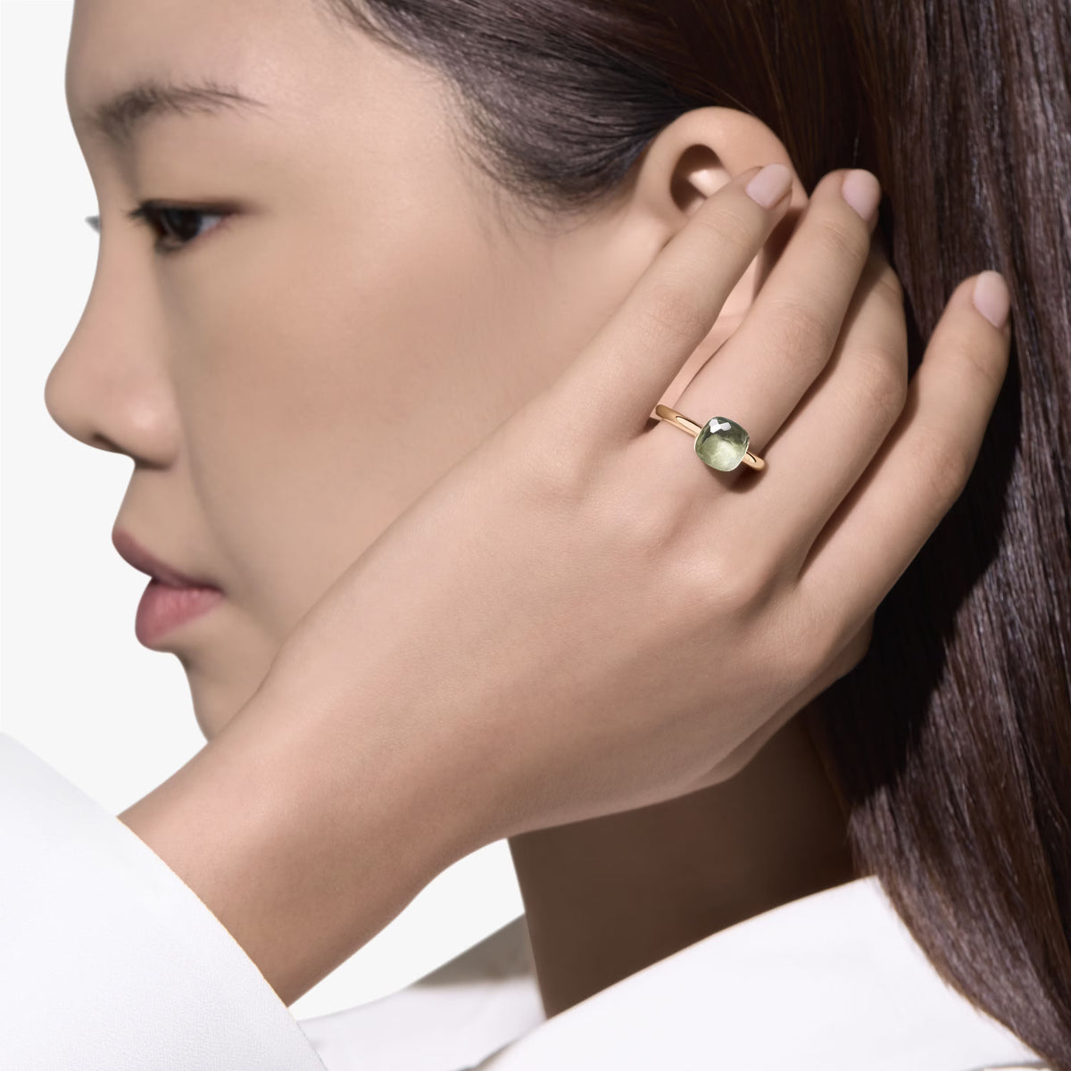 Pomellato Jewelry - 18K Rose Gold Prasiolite Nudo Ring Petit | Manfredi Jewels