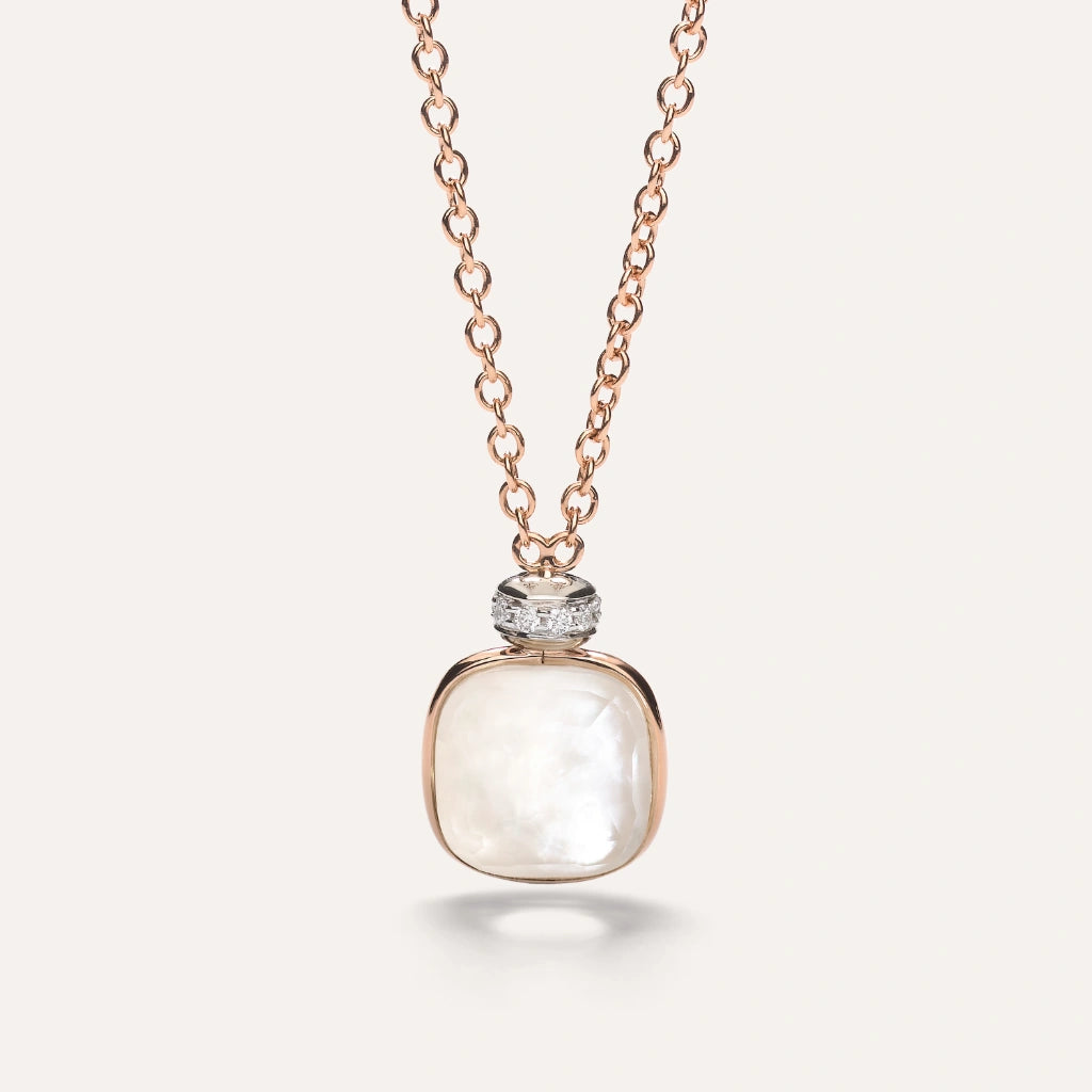 Pomellato Jewelry - Nudo 18K Rose Gold Mother of Pearl Diamond Necklace | Manfredi Jewels